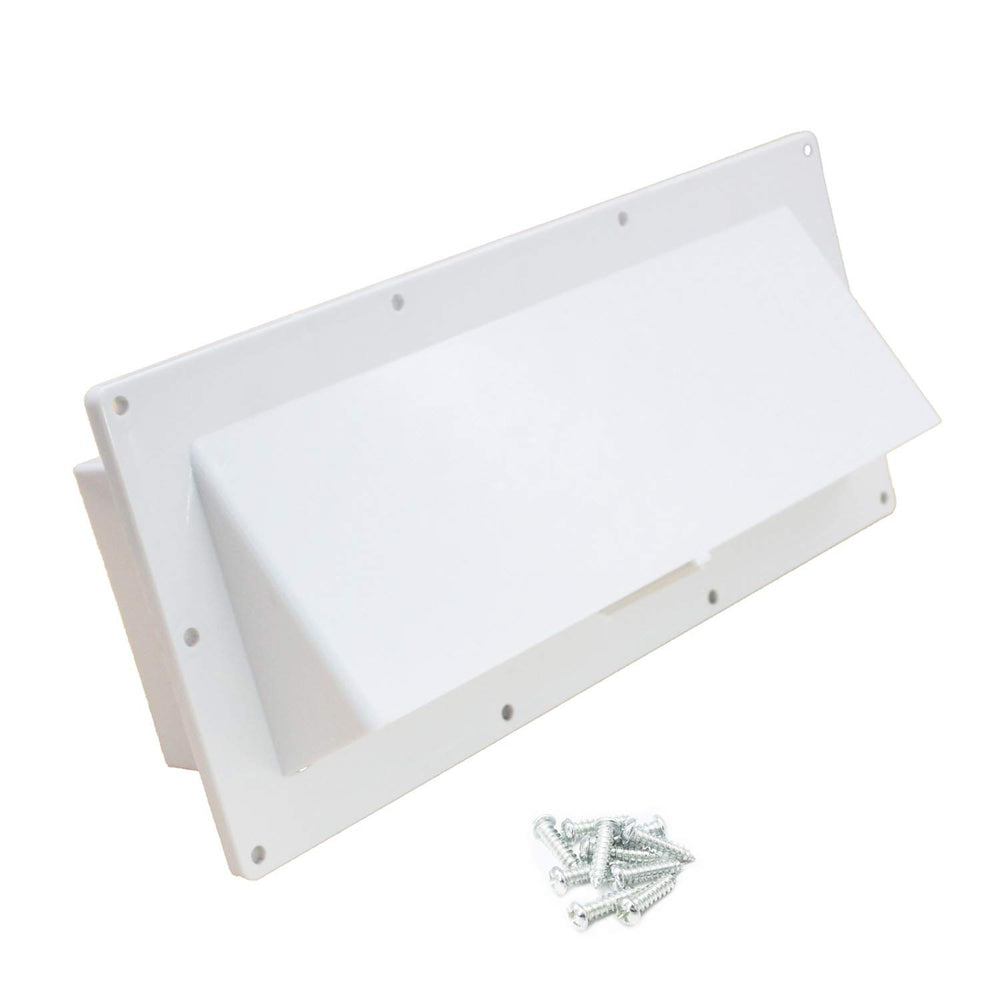 X-Haibei RV range hood exhaust cover, front view, durable white exterior for campers.