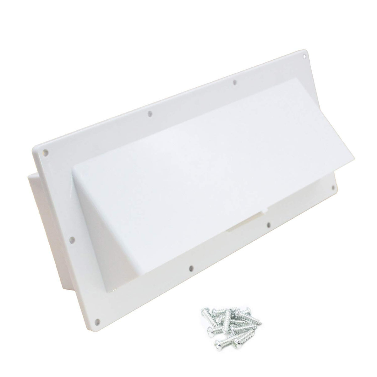 X-Haibei RV range hood exhaust cover, front view, durable white exterior for campers.