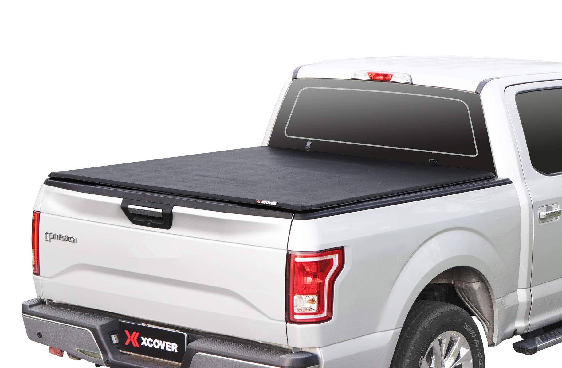 X XCOVER soft roll-up tonneau on a 5.6 ft bed, front view shows secure fit.