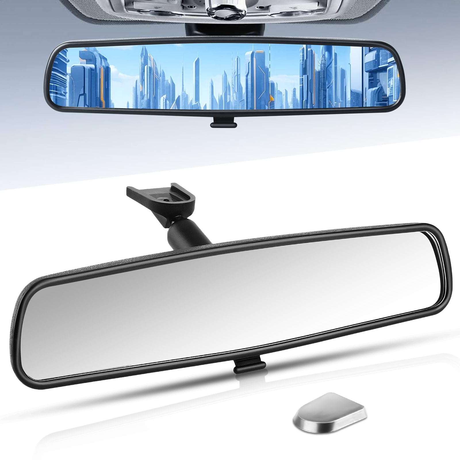 X4XZ 10.5-inch rearview mirror shows a wide view for safer lane changes.