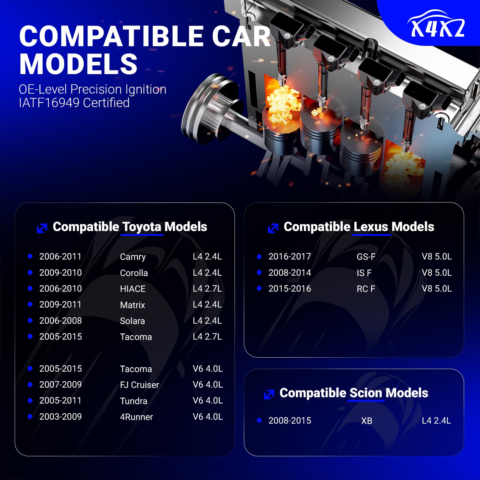 X4XZ 6176 double iridium spark plug for long life and stable spark.