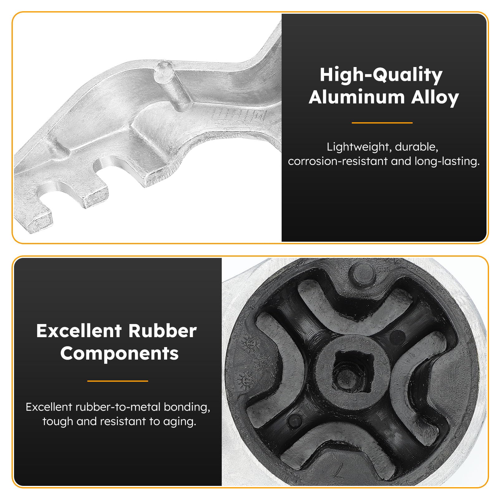 X4XZ aluminium rubber exhaust bracket material close-up, durability emphasis