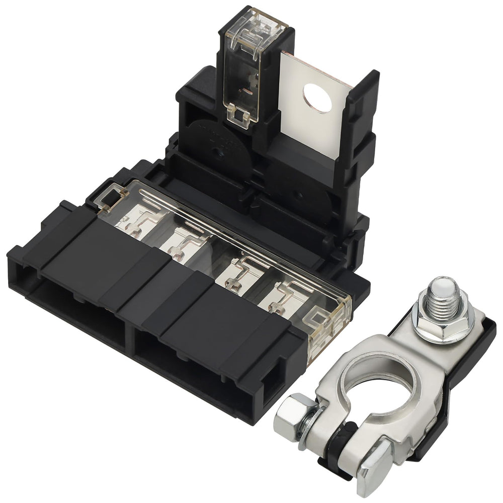 X4XZ battery fuse holder with Nissan 350Z connector enhances secure electrical connection.