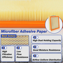 X4XZ CA10262 air filter material closeup shows microfiber layers.