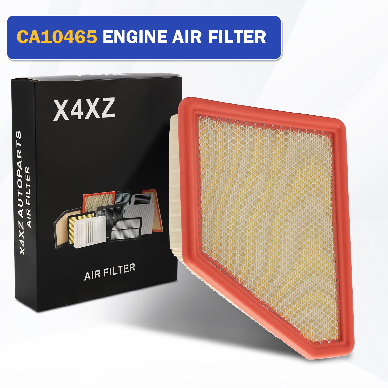 X4XZ CA10465 engine air filter overview demonstrates easy replacement