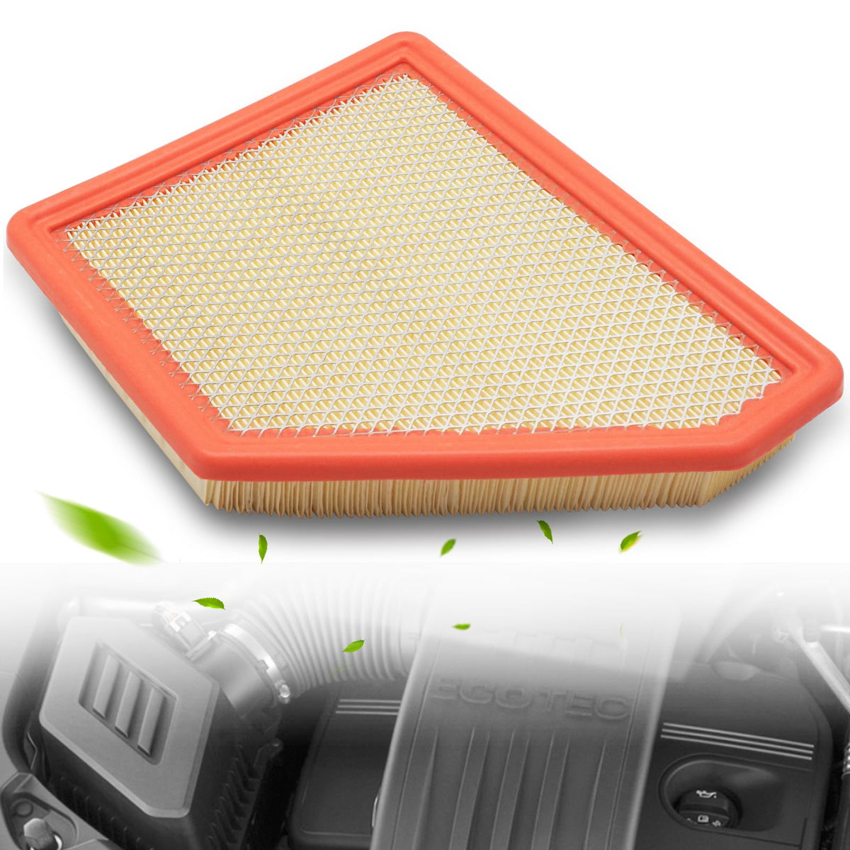X4XZ CA10465 engine air filter side view showing fit and design