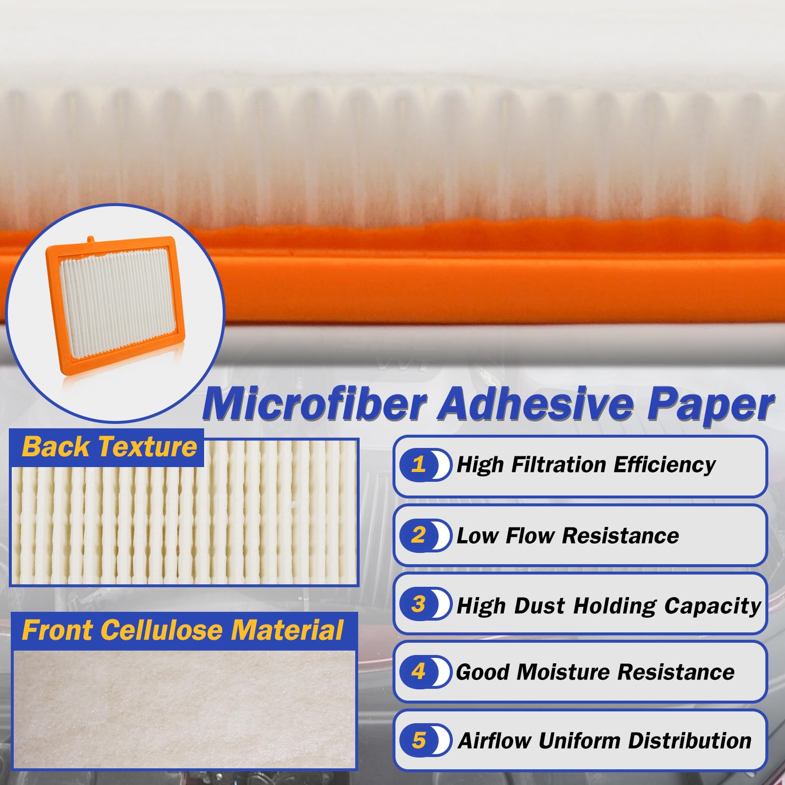 X4XZ CA12260 engine air filter side view highlighting compact fit for Chevy Equinox and GMC Terrain