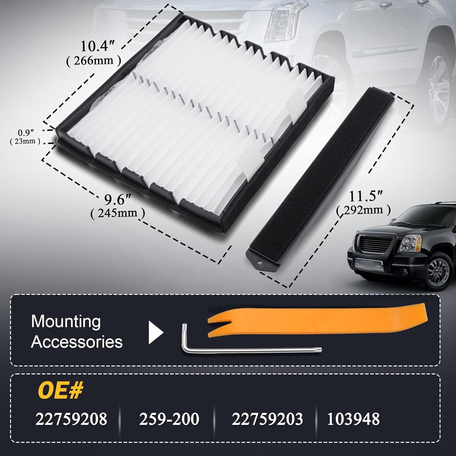 X4XZ cabin air filter purifying interior air for a more comfortable ride.