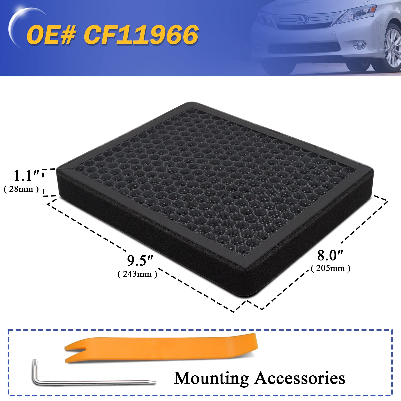 X4XZ CF11966 vehicle compatibility silhouette shows broad compatibility.