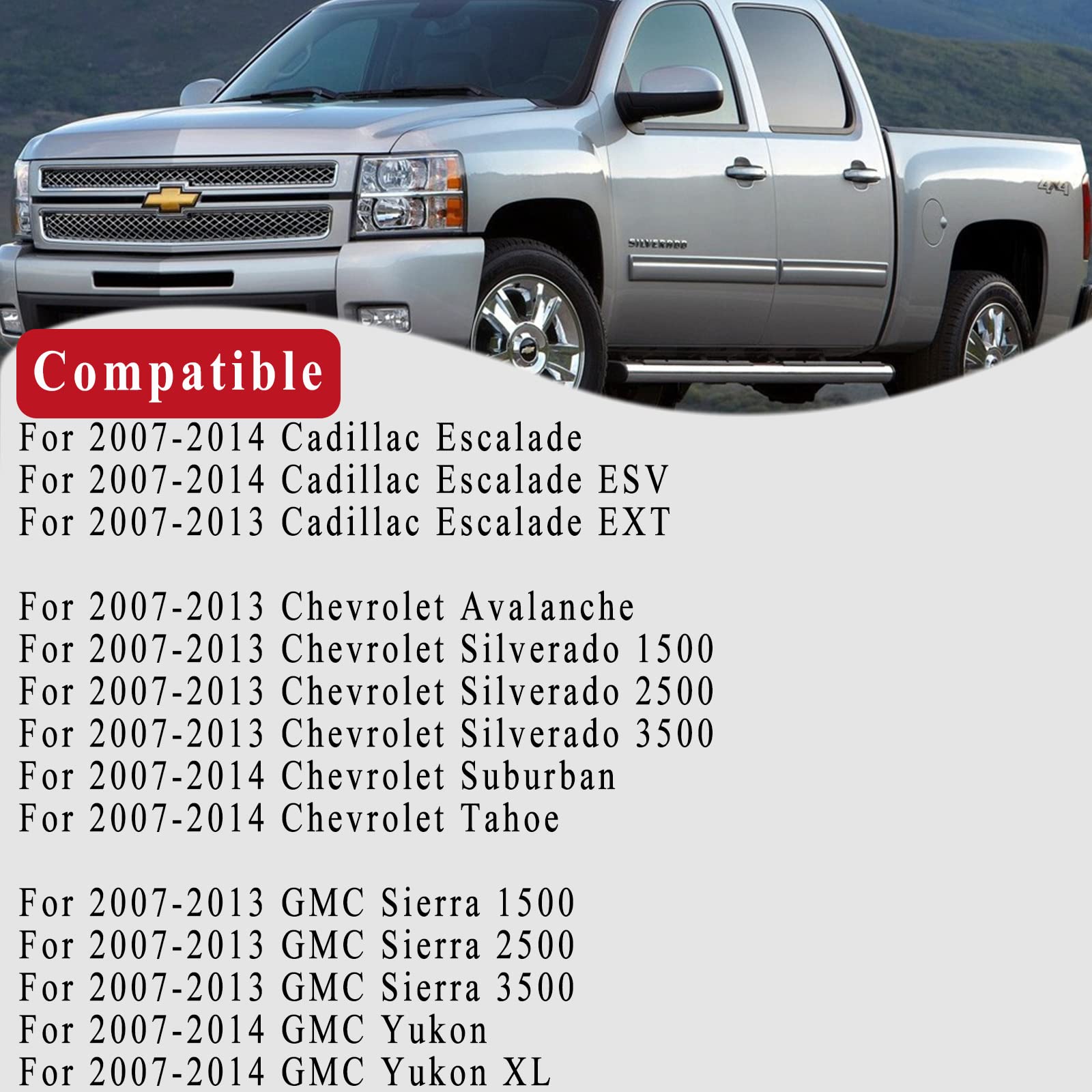 X4XZ chrome exterior door handle front right, easy installation for Silverado