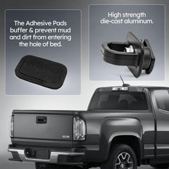 X4XZ DZ97903 black powder-coated aluminum anchors on truck bed wall.
