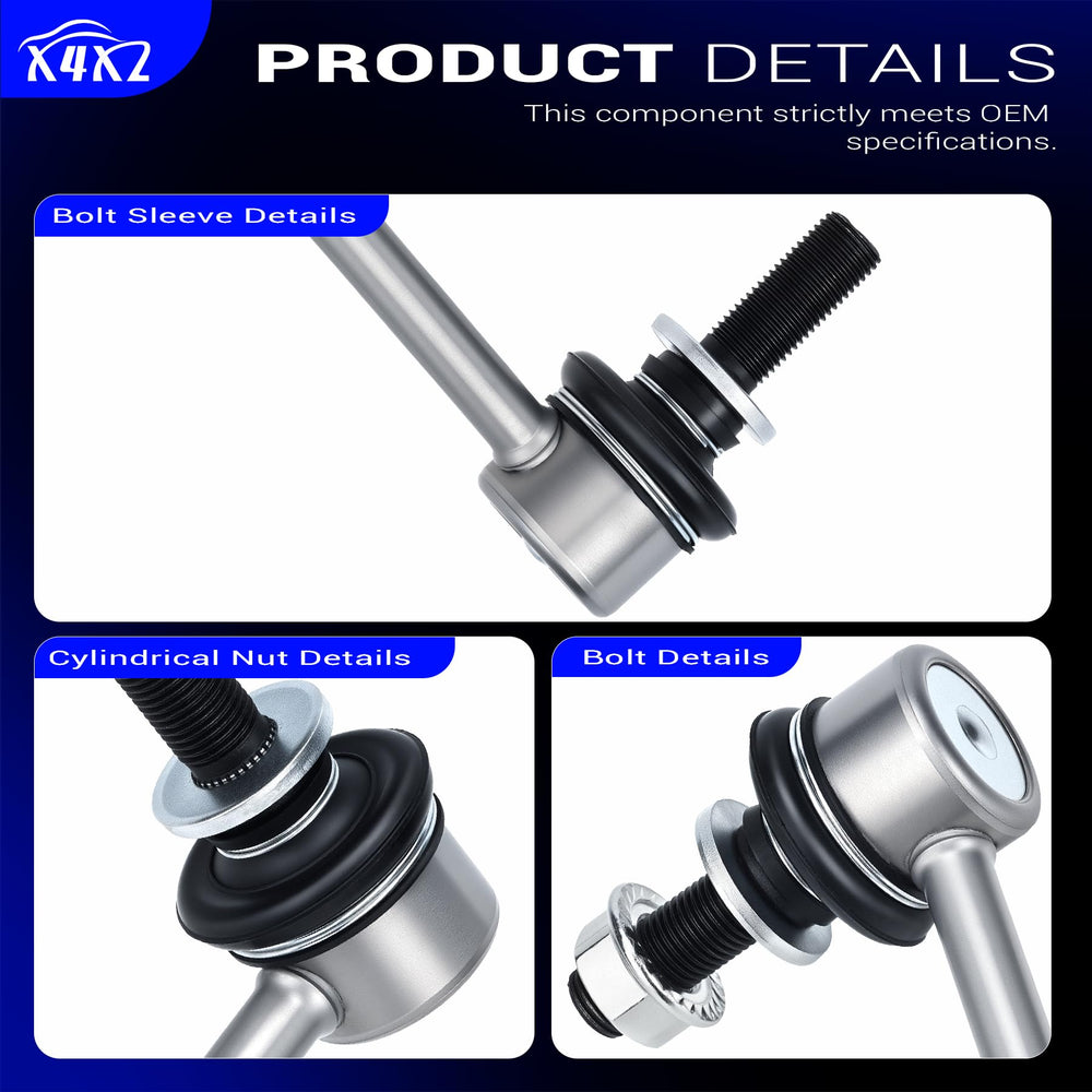 X4XZ front stabilizer link with OE-number compatibility for multiple models.