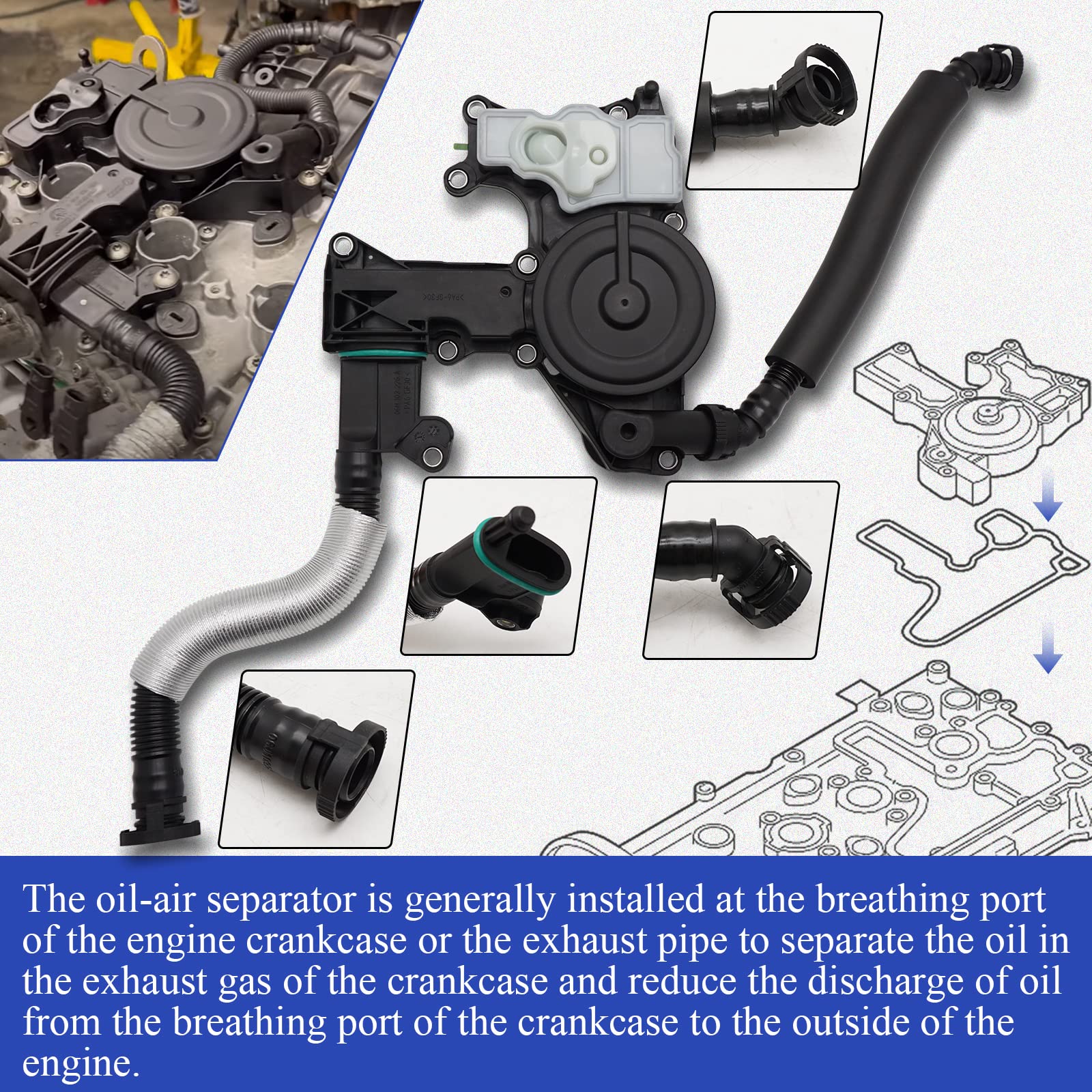 X4XZ installation-ready PCV valve; simple fitment and gasket alignment.