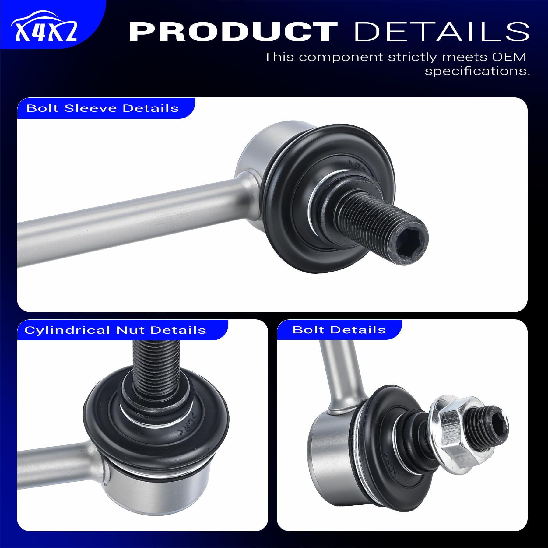 X4XZ K750124 front stabilizer link for Chevy Equinox, second image.