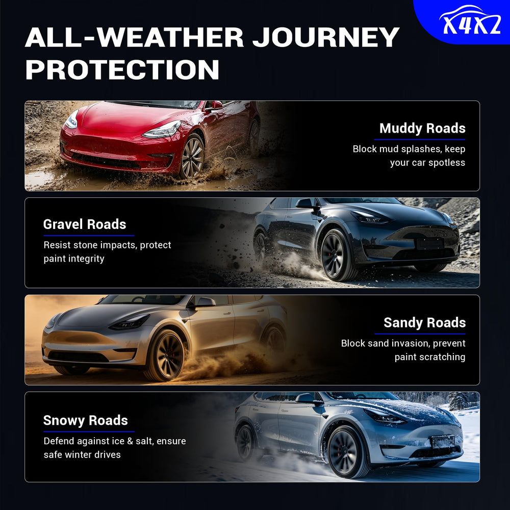 X4XZ mud flaps rear left for Tesla Model 3 shield rear quarter from dirt