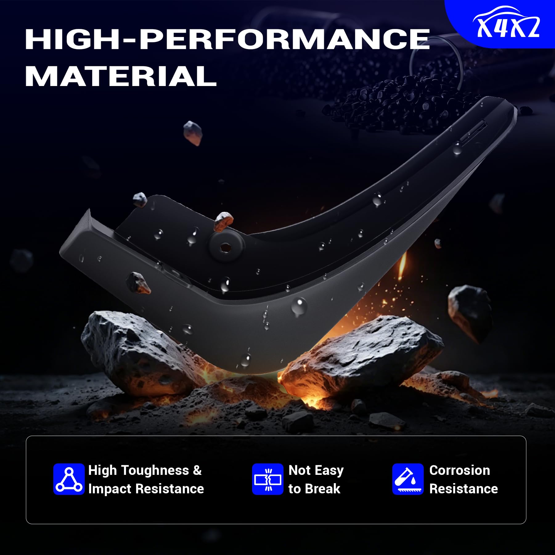 X4XZ mud flaps rear right for Tesla Model 3 shield rear wheel area from debris