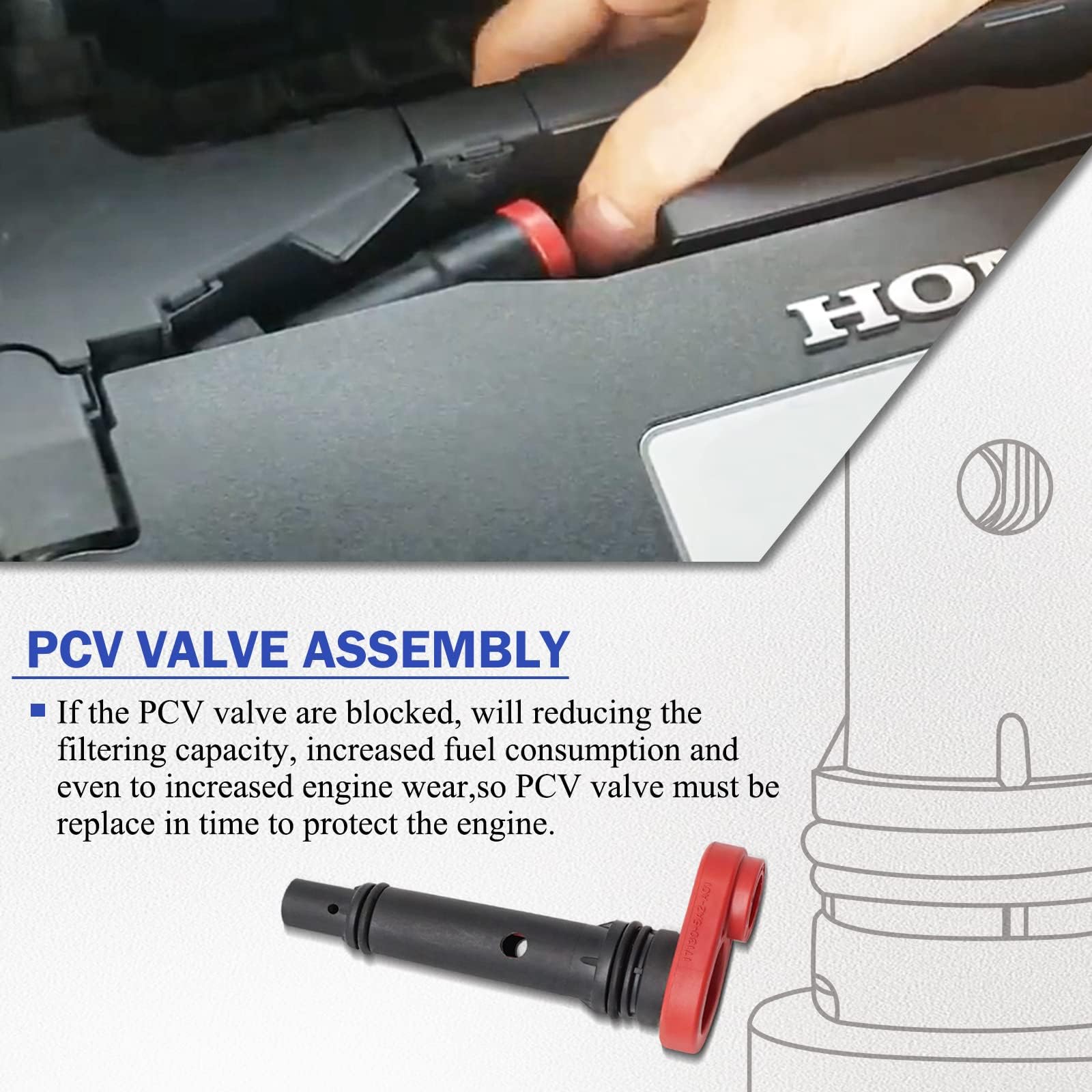 X4XZ PCV Valve Assembly for Civic models, supports longevity and easy maintenance.