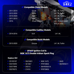 X4XZ UF669 double iridium spark plug detail highlighting long life and stable sparks.