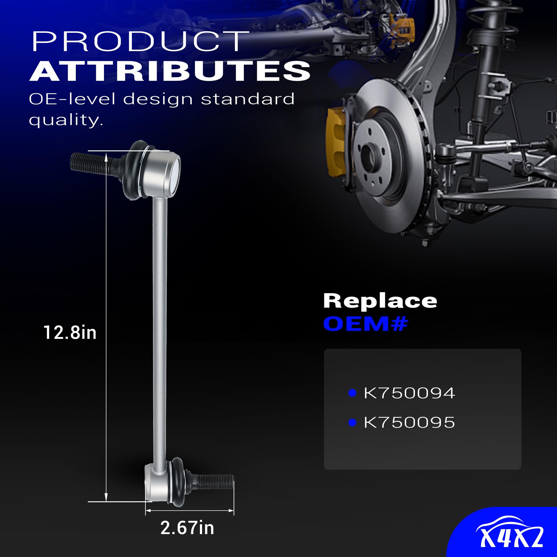 X4XZ sway bar link neoprene seal detail for durability