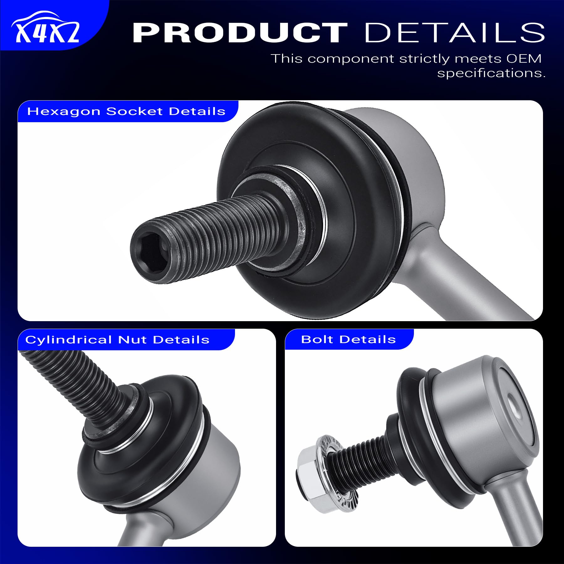 X4XZ installed sway bar link on a minivan front suspension.