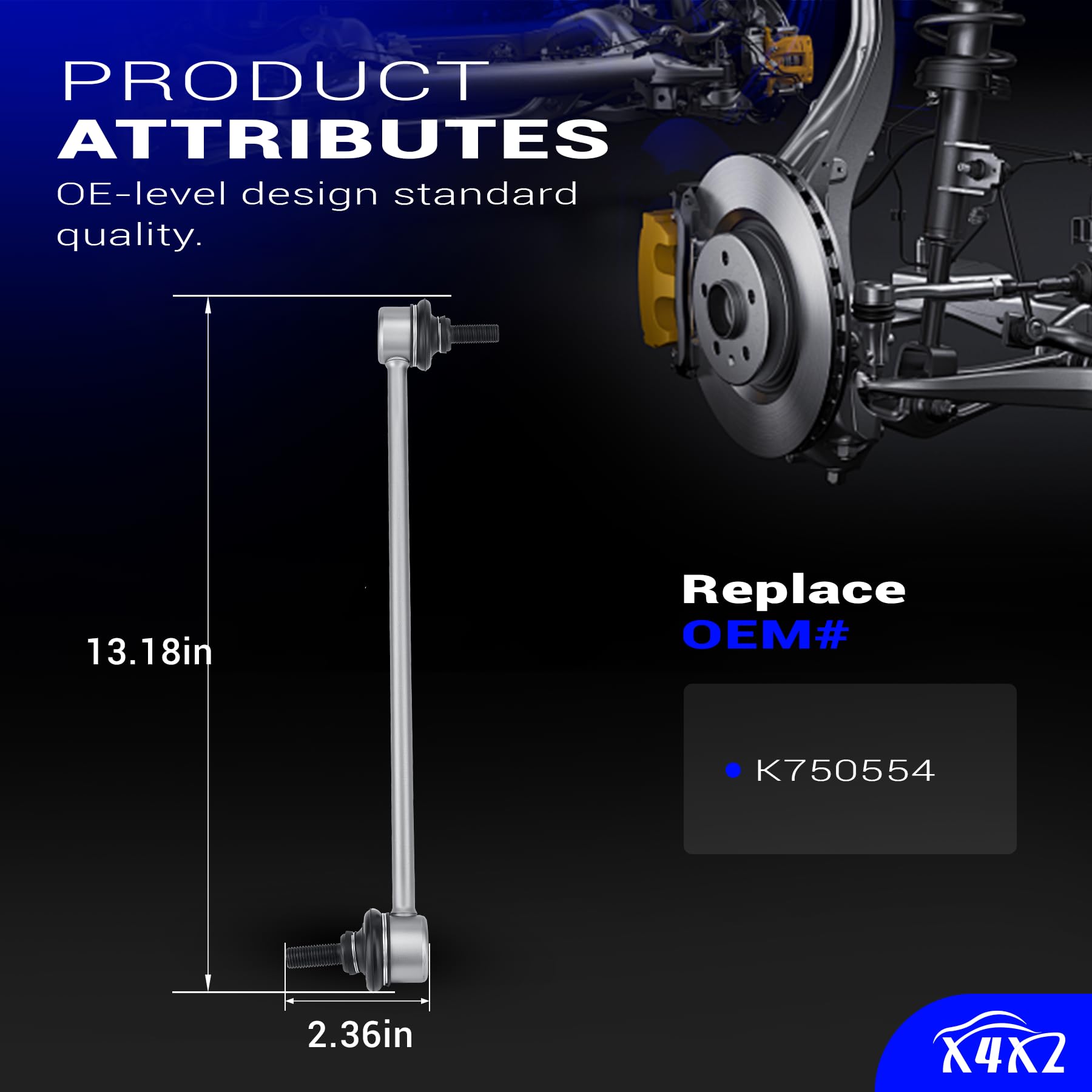 X4XZ zinc-nickel sway bar link for Mazda 3: better steering response and durability