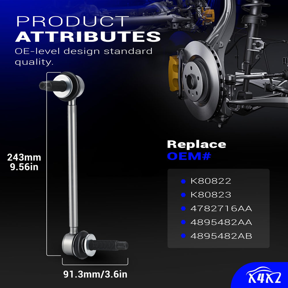 X4XZ zinc-nickel stabilizer sway bar link rear right demonstrates rust-resistant finish