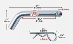 Xamily 105-degree handle hitch pin for secure engagement during heavy-duty towing.