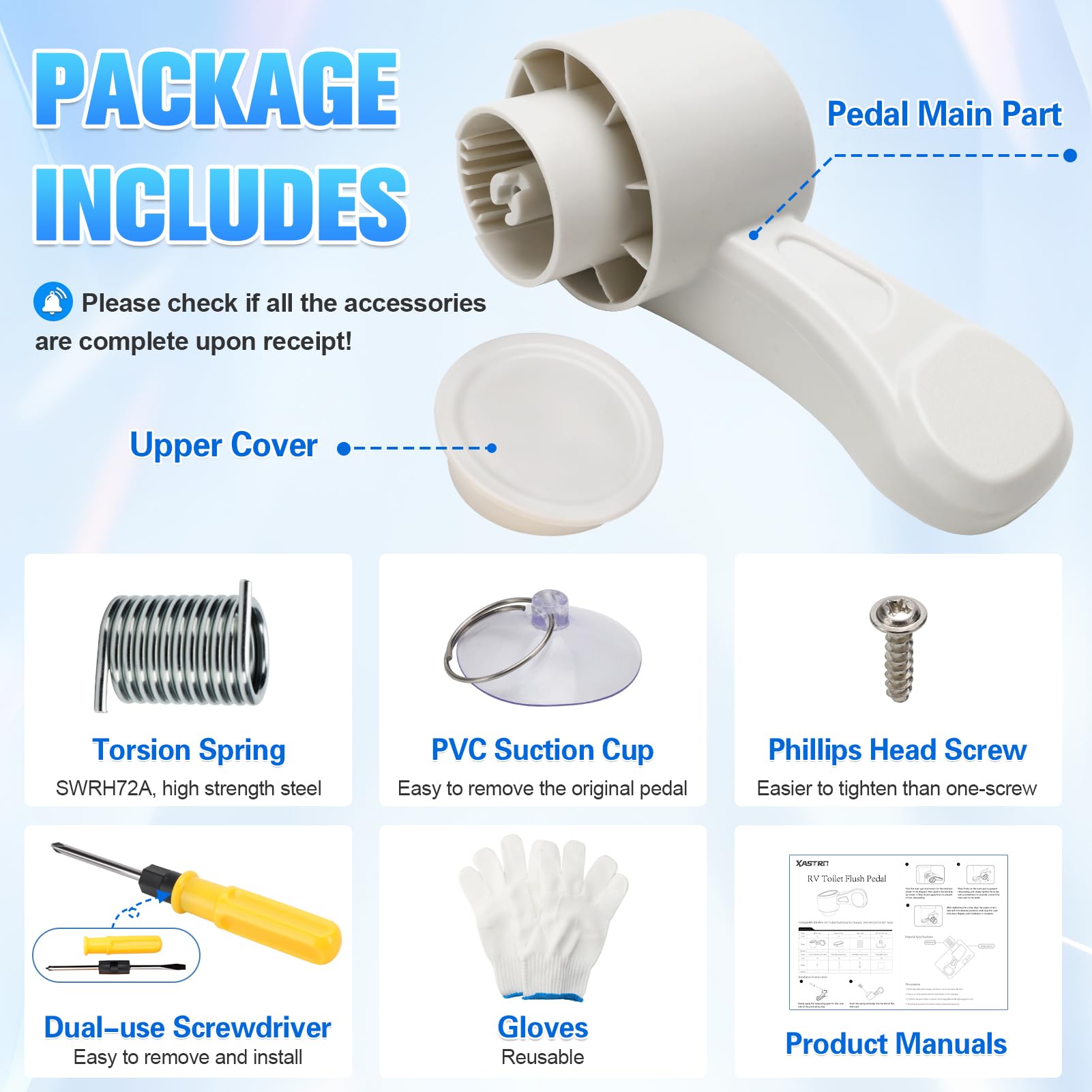 Xastro complete set enables a cost-effective DIY Dometic toilet repair.