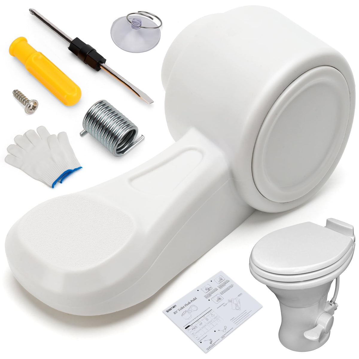 Xastro pedal replacement main part boosts Dometic toilet reliability for RV trips.