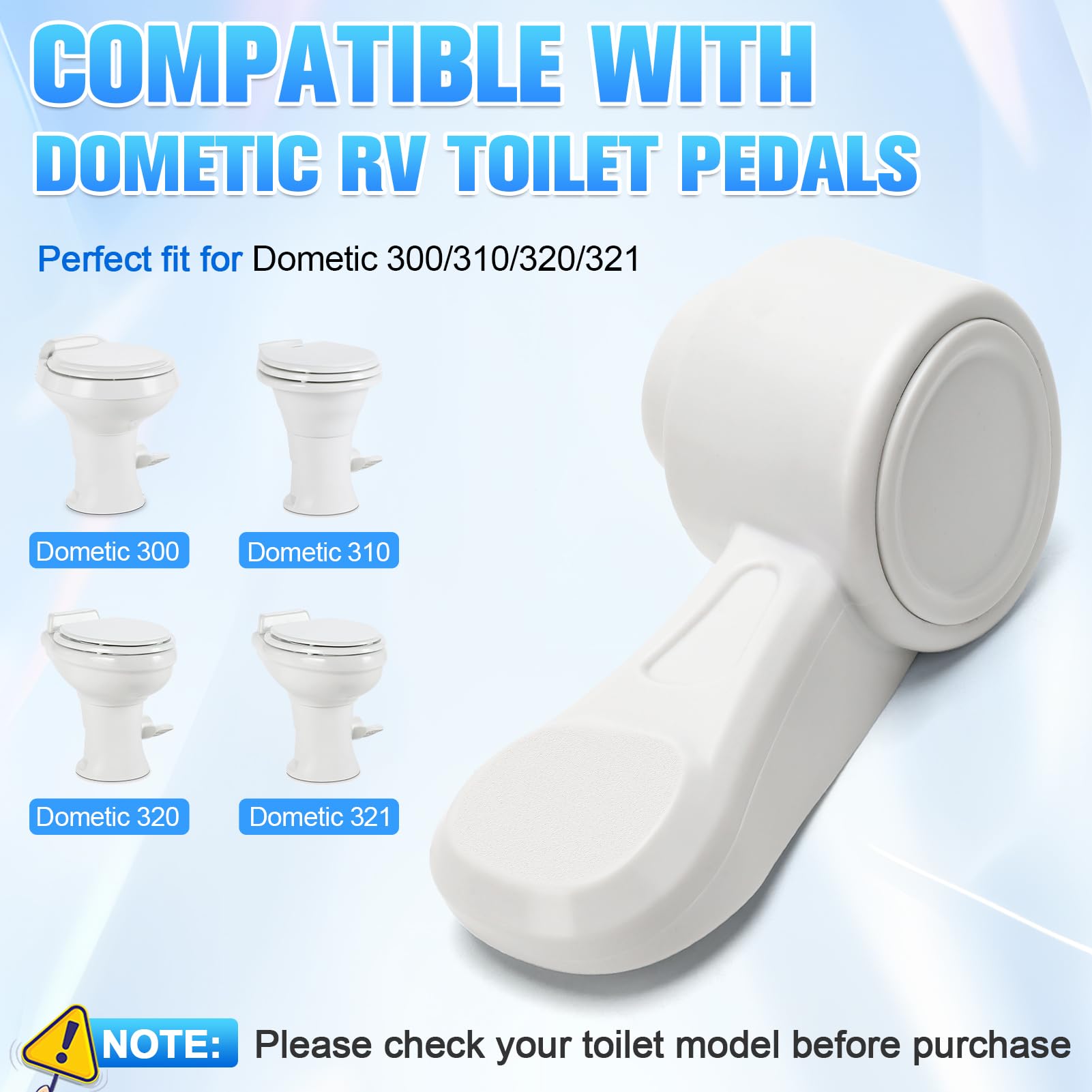 Xastro pedal upper cover provides a clean fit and quick install on Dometic toilets.