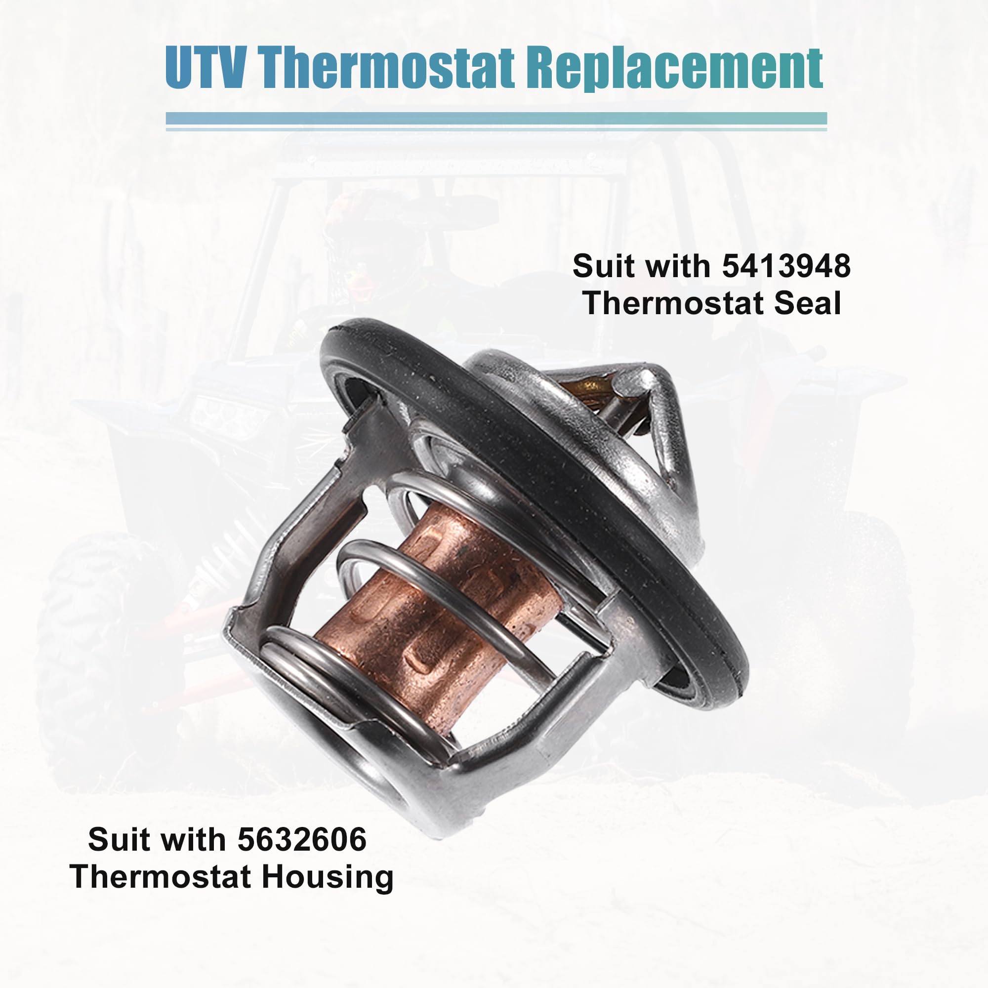 Heavy spring and seal detail of X AUTOHAUX thermostat for rugged use.