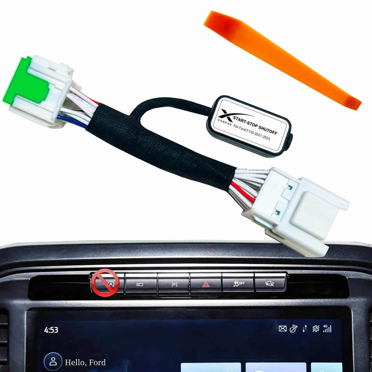 Xcarpad Auto Start Stop Eliminator for Ford F-150, 2021–2025, reduces restarts.