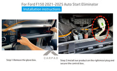 Xcarpad dashboard button light shows start-stop status after install.