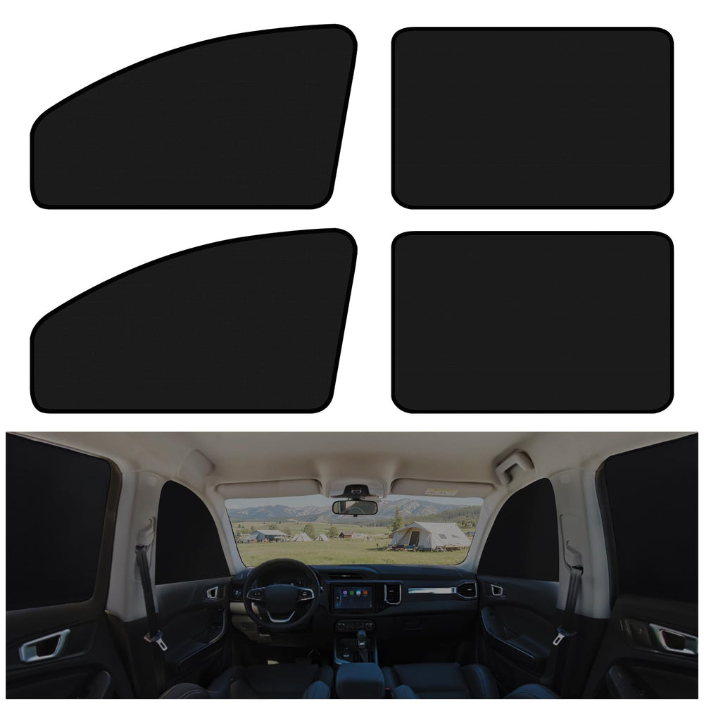 XCBYT magnetic window shade on front left window blocks light for privacy.