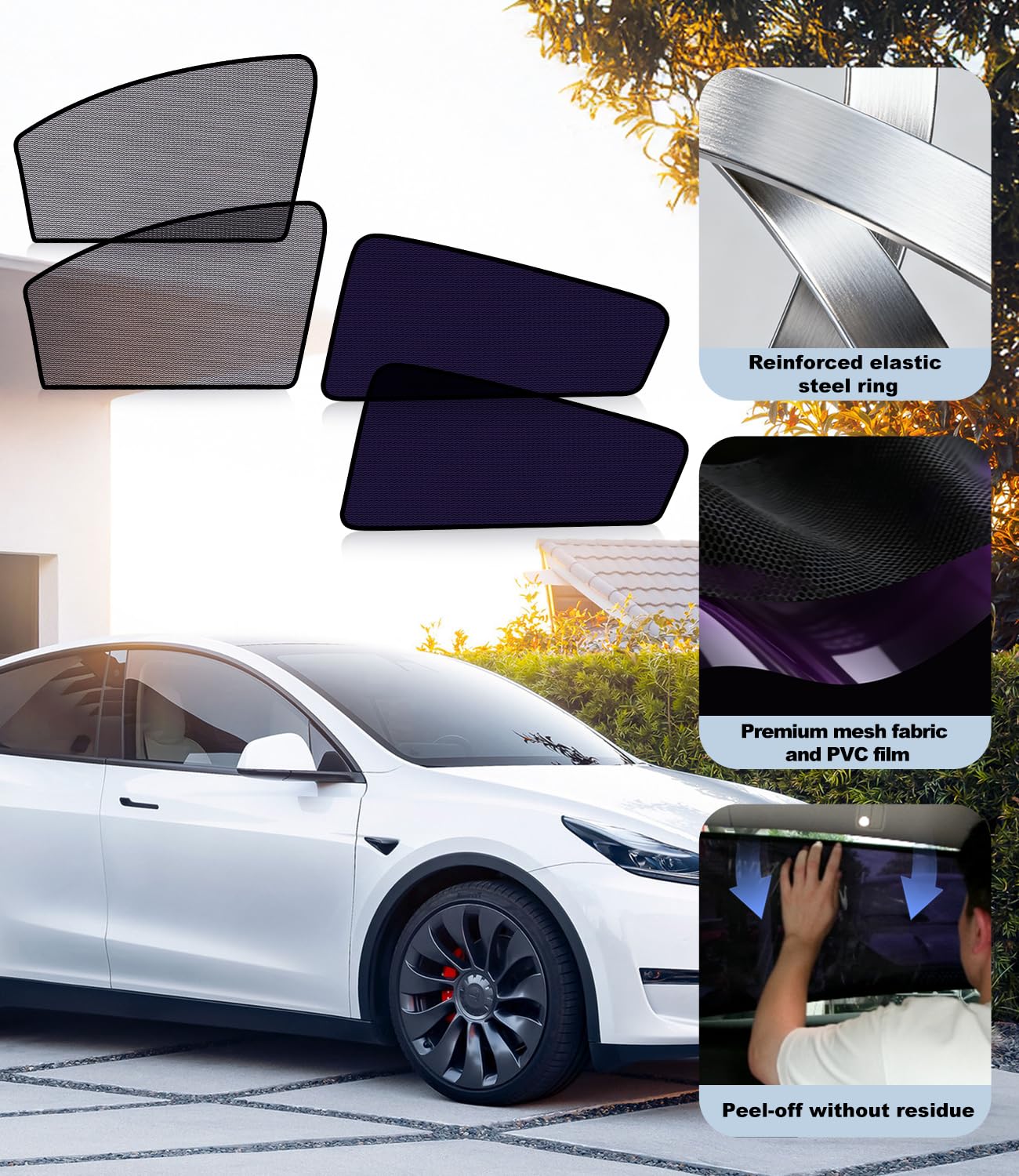 XCBYT reinforced elastic steel rings keep shade shape