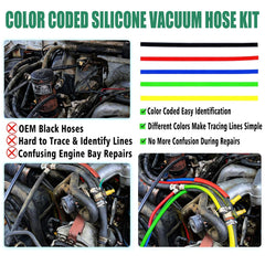 XDBower lime green 5ft hose for durable engine bay connections.