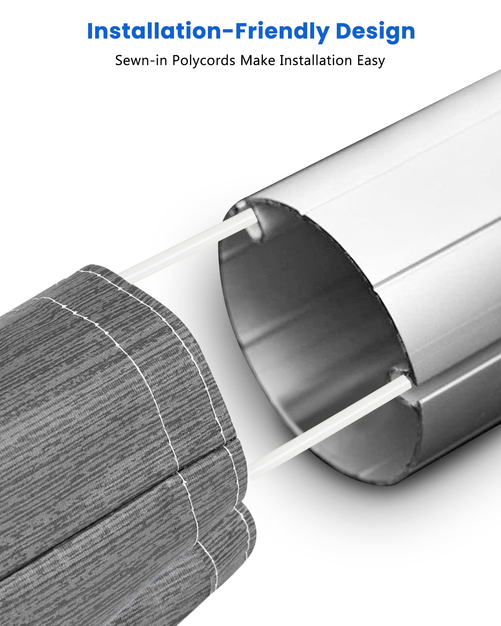 Xenjum RV awning fabric replacement fit sizing guide showing arm measurement for proper fit.