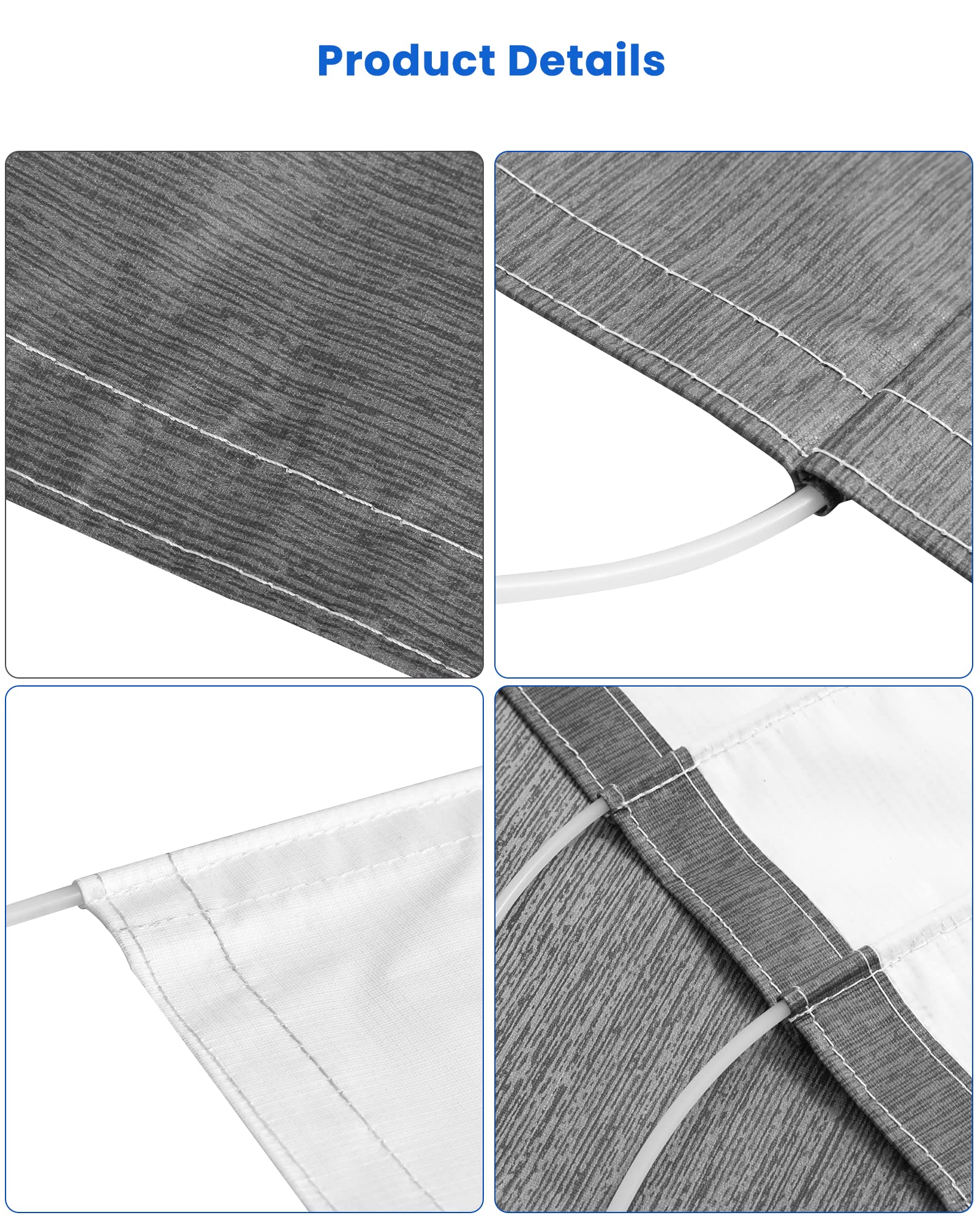 Xenjum RV awning fabric replacement installation step image showing simple setup without tools.