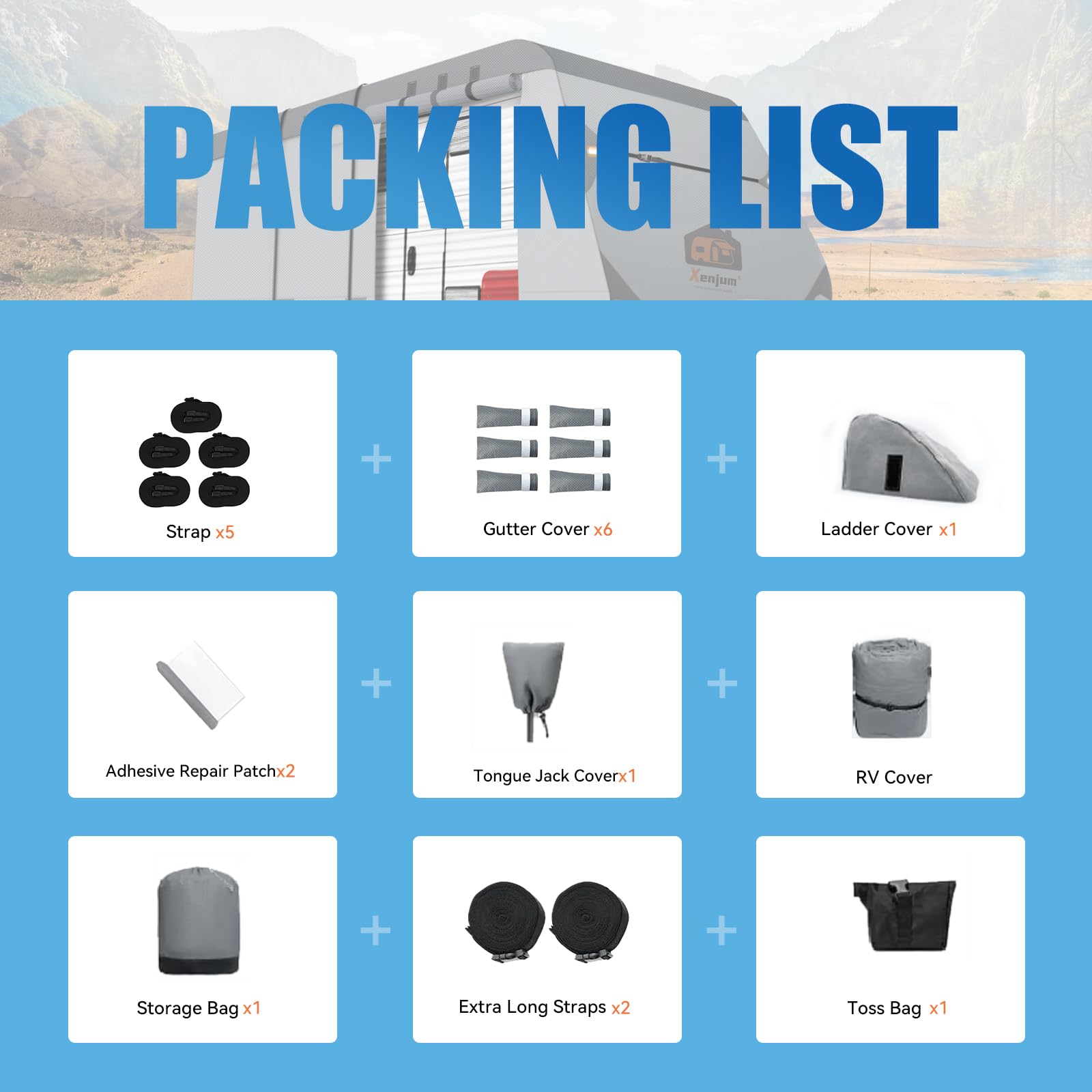Xenjum travel trailer cover PU coating increases UV resistance.
