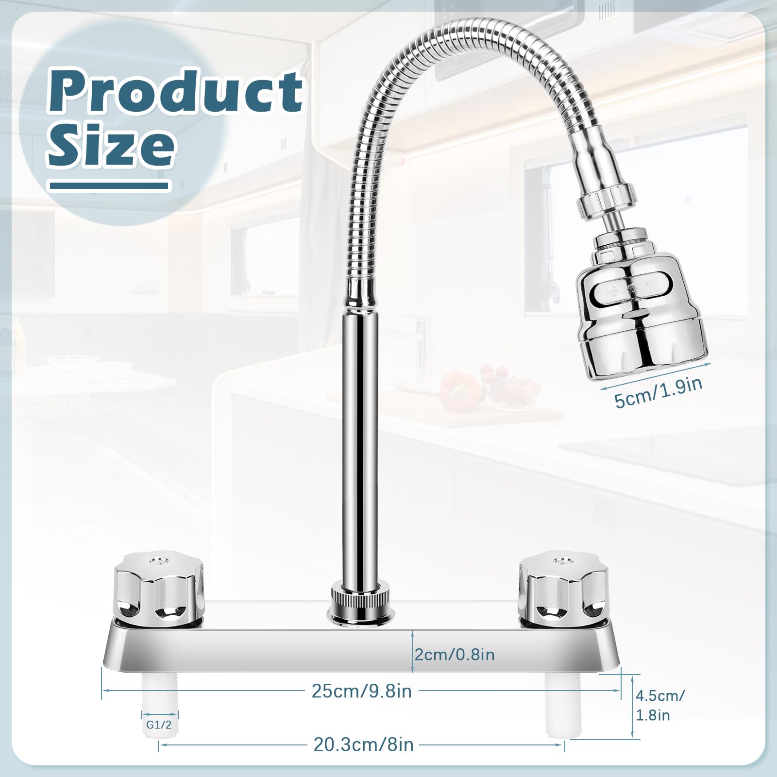 XFIRE-GEAR RV sink faucet bubble mode ideal for gentle rinsing.
