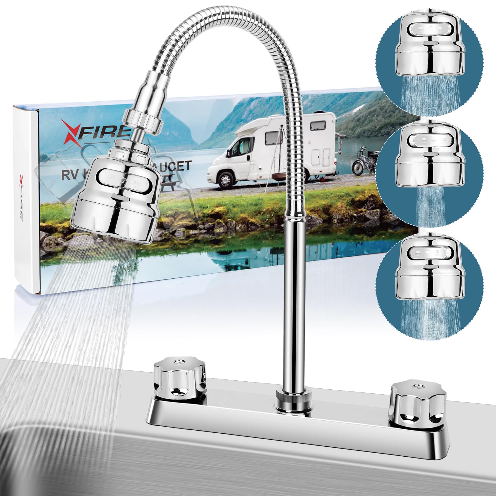 XFIRE-GEAR RV sink faucet easy DIY install saves time and money.
