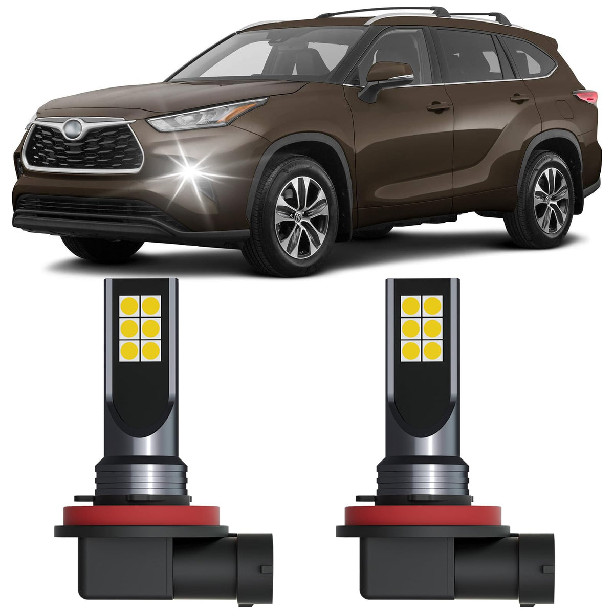 XFLHEHD Highlander fog light bulbs ready for quick replacement