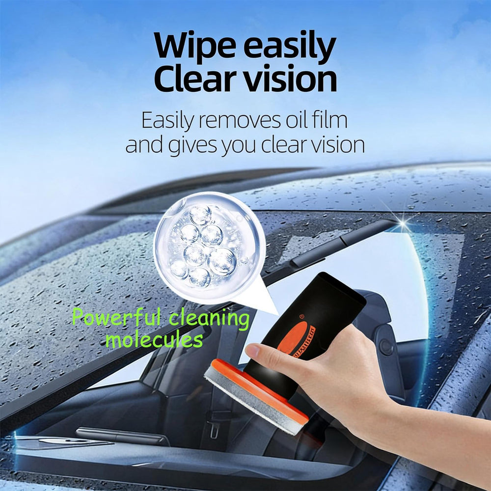 XFYVIKR Glass Emulsion Cleaner 100g removes oil film from glass surfaces.