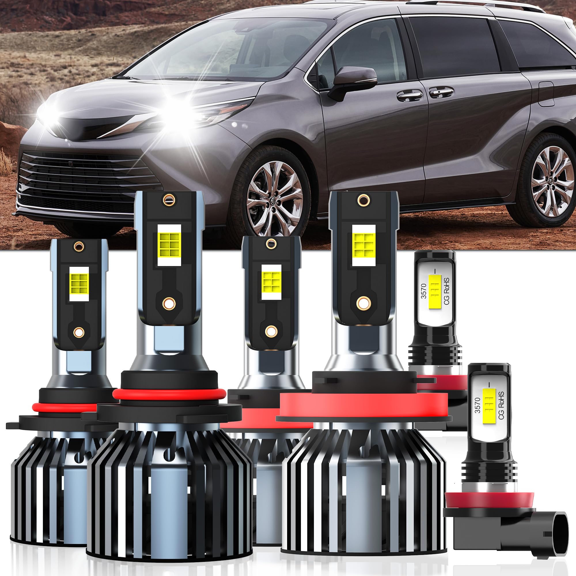 XG Glitter 9005 high-beam bulbs for Toyota Sienna deliver brighter night visibility