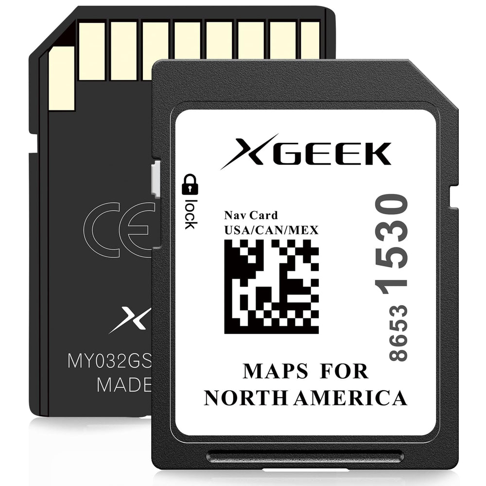 XGEEK 2026 navigation SD card front for easy installation and updated maps.