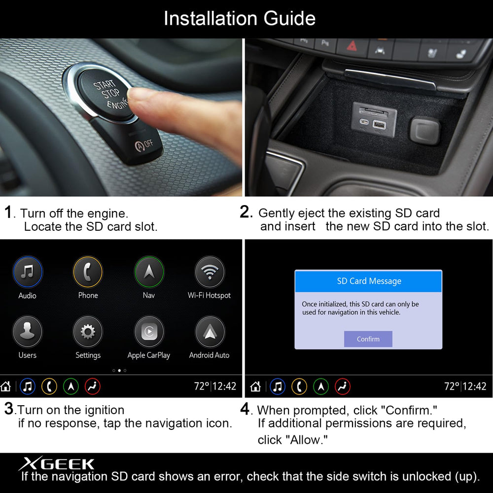 XGEEK navigation compatibility check icon indicates factory nav fit.