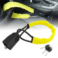 XGWZ DualGuard steering lock assembled on wheel for theft deterrence