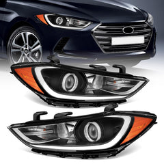 XGWZ left headlight for Elantra 2017-2018 with black housing for night clarity