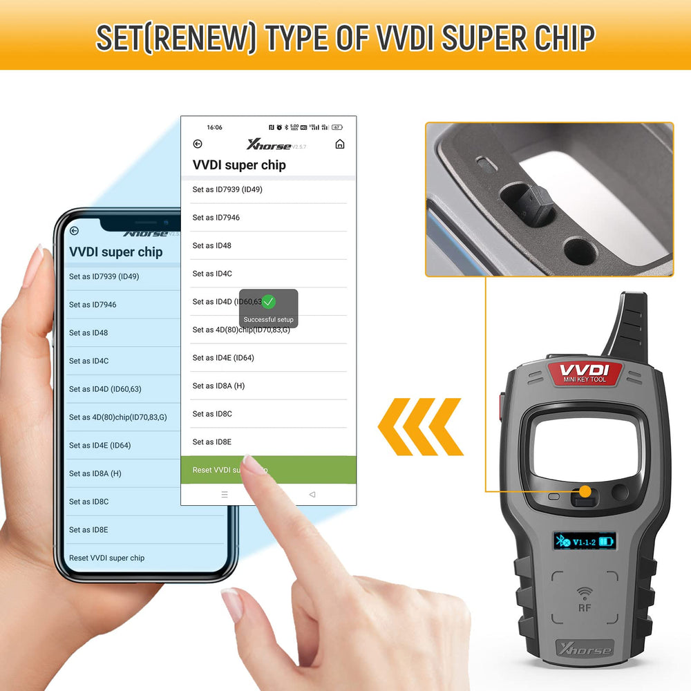 Professional locksmith using Xhorse Super Chip in a workshop.