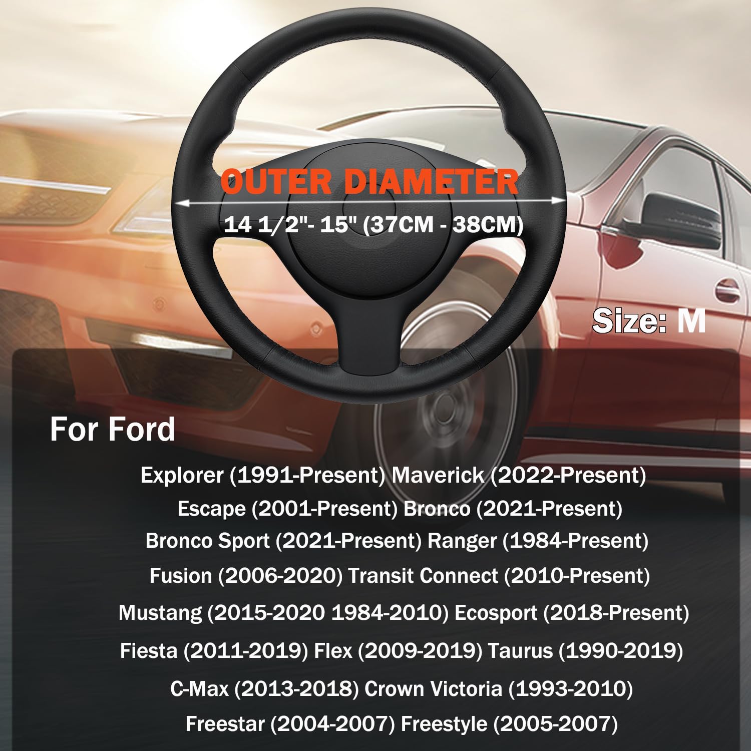 XHRING steering wheel cover on Ford EcoSport keeps the wheel clean and comfortable.